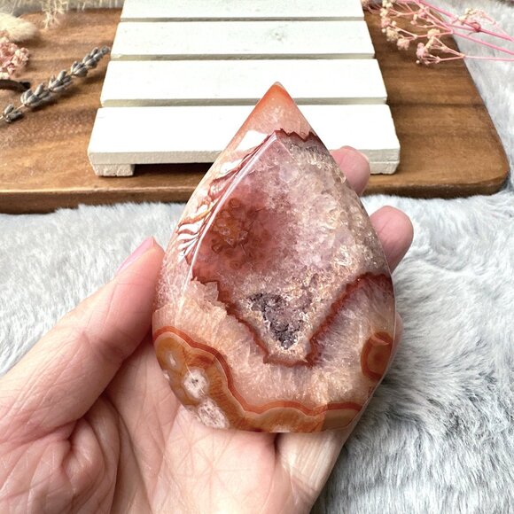 Gorgeous Carnelian with Flower Agate Flame - Picture 5 of 7